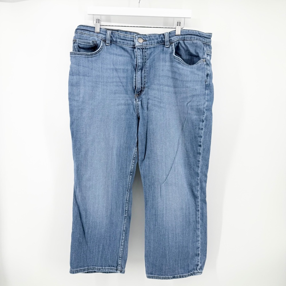 Lee Women 18W Straight Leg Jeans Medium Wash Heritage Mid Rise Denim